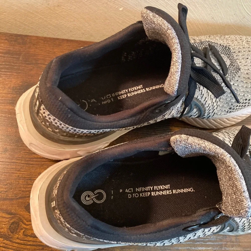 Nike React Infinity Run Flyknit 3 Mens 14 Grey Black Running Shoes DH5392-006